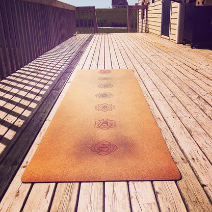 SamadhiYogi Chakra Harmony: 7-Color Cork Yoga Mat for Balance and Peace - Happygadgetplaza2023